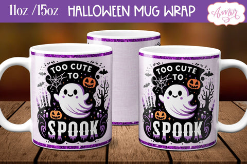 Too cute to spook mug wrap PNG for Halloween sublimation Sublimation Amorclipart 
