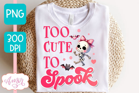 Too cute to spook PNG for sublimation | Pink Halloween PNG Sublimation Amorclipart 