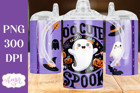 Too cute to spook sippy cup sublimation | Halloween PNG Sublimation Amorclipart 