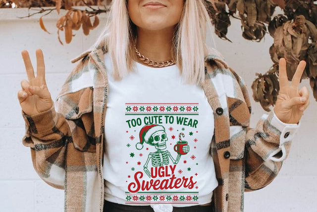 Too Cute To Wear Ugly Sweaters SVG Angelina750 