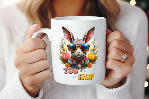 Too Hip to Hop - Easter Sublimation PNG Sublimation CraftLabSVG 