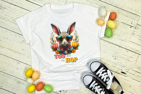 Too Hip to Hop - Easter Sublimation PNG Sublimation CraftLabSVG 