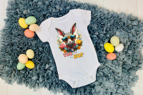 Too Hip to Hop - Easter Sublimation PNG Sublimation CraftLabSVG 