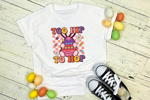 Too Hip to Hop - Groovy Easter Sublimation Sublimation CraftLabSVG 