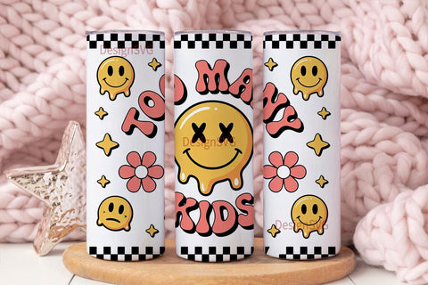Too Many Kids Caffeine Tumbler Wrap Sublimation DesignSVG 