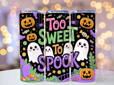 Too Sweet to Spook Kawaii Halloween Tumbler, Neon Kawaii Halloween Wrap, Cute Ghosts and Pumpkins Sublimation, Spooky Cute Drinkware, Glow in the Dark Halloween Cup, Pastel Goth Tumbler, Adorable Halloween De Sublimation SvggirlplusArt 