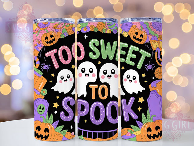 Too Sweet to Spook Kawaii Halloween Tumbler, Neon Kawaii Halloween Wrap, Cute Ghosts and Pumpkins Sublimation, Spooky Cute Drinkware, Glow in the Dark Halloween Cup, Pastel Goth Tumbler, Adorable Halloween De Sublimation SvggirlplusArt 