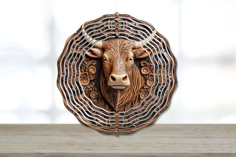 Tooled Leather Cow Coaster Wind Spinner Bundle Sublimation Regulrcrative 