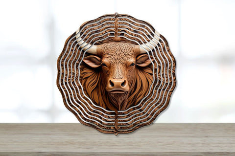 Tooled Leather Cow Coaster Wind Spinner Bundle Sublimation Regulrcrative 
