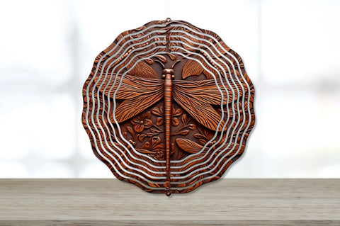 Tooled Leather Dragonflies Wind Spinner Bundle Sublimation Regulrcrative 