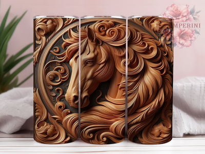 Tooled Leather Horse Tumbler, Western Tumbler, Rustic 20oz Wrap, Sublimation Design, Stylish Gift Idea, Leather Horse Wrap, Country Western Tumbler Sublimation Li Zamperini 