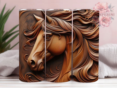 Tooled Leather Horse Tumbler, Western Tumbler, Rustic 20oz Wrap, Sublimation Design, Stylish Gift Idea, Leather Horse Wrap, Country Western Tumbler Sublimation Li Zamperini 