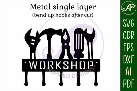 Tools, Workshop Key holder designs for wood and metal SVG APInspireddesigns 