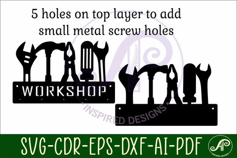 Tools, Workshop Key holder designs for wood and metal SVG APInspireddesigns 