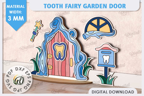Tooth Fairy Door Laser Cut. Kids Room Decoration SVG SVG Evgenyia Guschina 