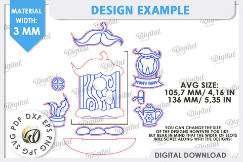 Tooth Fairy Door Laser Cut. Kids Room Decoration SVG SVG Evgenyia Guschina 