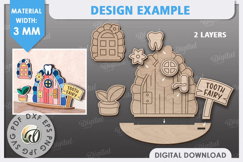 Tooth Fairy Door Laser Cut. Kids Room Decoration SVG SVG Evgenyia Guschina 
