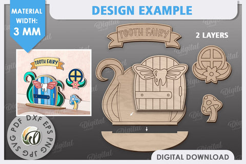 Tooth Fairy Door Laser Cut. Kids Room Decoration SVG SVG Evgenyia Guschina 