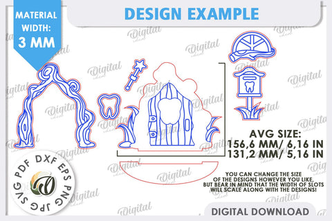 Tooth Fairy Door Laser Cut. Kids Room Decoration SVG SVG Evgenyia Guschina 