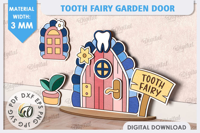 Tooth Fairy Door Laser Cut. Kids Room Decoration SVG SVG Evgenyia Guschina 