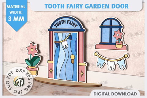 Tooth Fairy Door Laser Cut. Kids Room Decoration SVG SVG Evgenyia Guschina 
