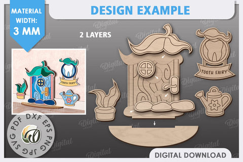 Tooth Fairy Door Laser Cut. Kids Room Decoration SVG SVG Evgenyia Guschina 