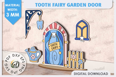 Tooth Fairy Door Laser Cut. Kids Room Decoration SVG SVG Evgenyia Guschina 