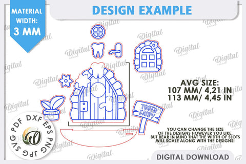 Tooth Fairy Door Laser Cut. Kids Room Decoration SVG SVG Evgenyia Guschina 