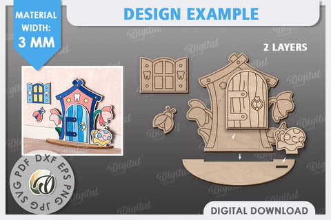 Tooth Fairy Door Laser Cut. Kids Room Decoration SVG SVG Evgenyia Guschina 