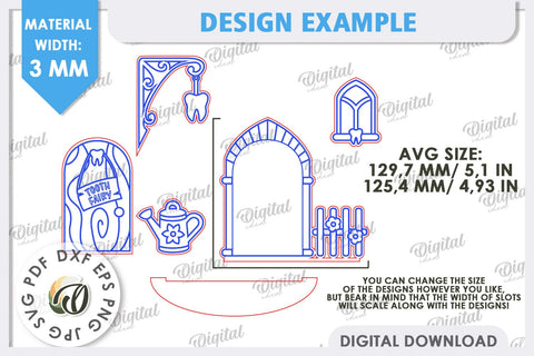Tooth Fairy Door Laser Cut. Kids Room Decoration SVG SVG Evgenyia Guschina 