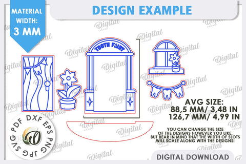 Tooth Fairy Door Laser Cut. Kids Room Decoration SVG SVG Evgenyia Guschina 