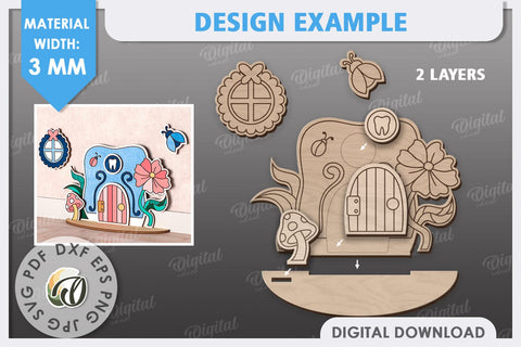 Tooth Fairy Door Laser Cut. Kids Room Decoration SVG SVG Evgenyia Guschina 