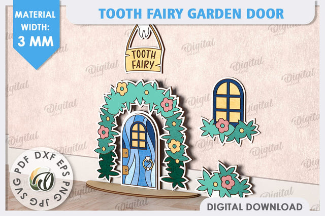 Tooth Fairy Door Laser Cut. Kids Room Decoration SVG SVG Evgenyia Guschina 