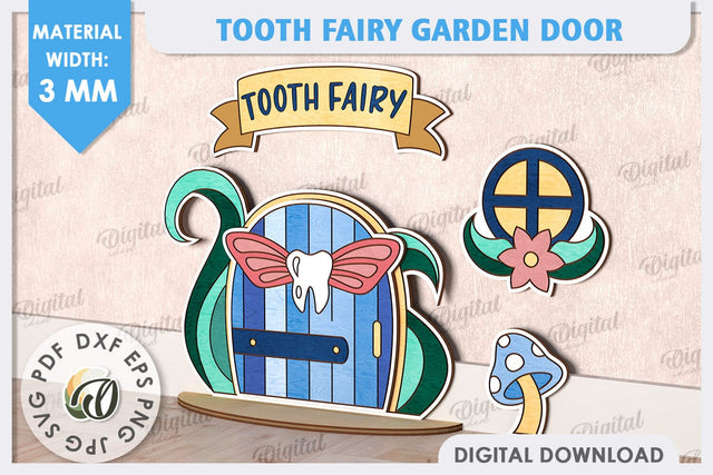 Tooth Fairy Door Laser Cut. Kids Room Decoration SVG SVG Evgenyia Guschina 