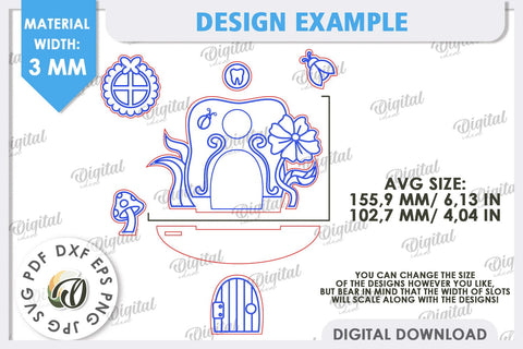 Tooth Fairy Door Laser Cut. Kids Room Decoration SVG SVG Evgenyia Guschina 