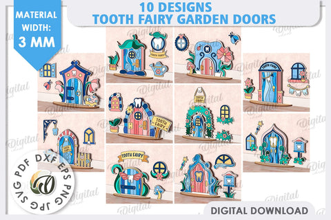 Tooth Fairy Doors Laser Cut Bundle. Kids Room Decoration SVG SVG Evgenyia Guschina 