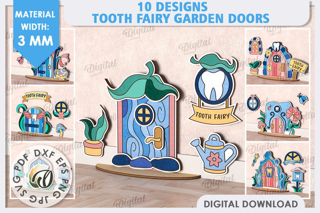 Tooth Fairy Doors Laser Cut Bundle. Kids Room Decoration SVG SVG Evgenyia Guschina 