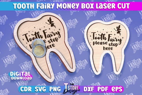Tooth Fairy Money Box Bundle | Money Holder Laser Cut Design | Greeting Cards | CNC File SVG The T Store Design 