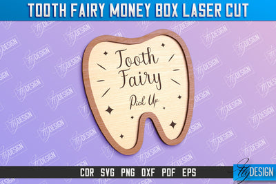 Tooth Fairy Money Box | Money Holder Laser Cut Design | Greeting Cards SVG Fly Design 