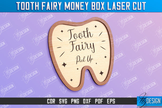 Tooth Fairy Money Box | Money Holder Laser Cut Design | Greeting Cards SVG Fly Design 