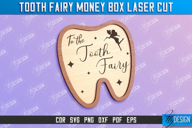 Tooth Fairy Money Box | Money Holder Laser Cut Design | Greeting Cards SVG Fly Design 