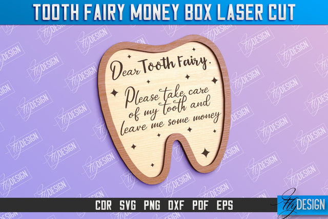 Tooth Fairy Money Box | Money Holder Laser Cut Design | Greeting Cards SVG Fly Design 