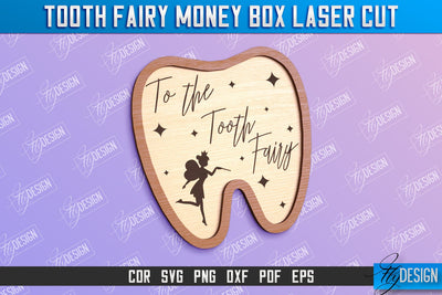 Tooth Fairy Money Box | Money Holder Laser Cut Design | Greeting Cards SVG Fly Design 