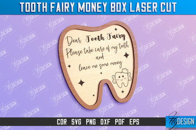 Tooth Fairy Money Box | Money Holder Laser Cut Design | Greeting Cards SVG Fly Design 