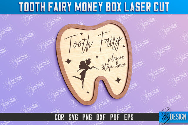 Tooth Fairy Money Box | Money Holder Laser Cut Design | Greeting Cards SVG Fly Design 