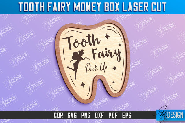 Tooth Fairy Money Box | Money Holder Laser Cut Design | Greeting Cards SVG Fly Design 