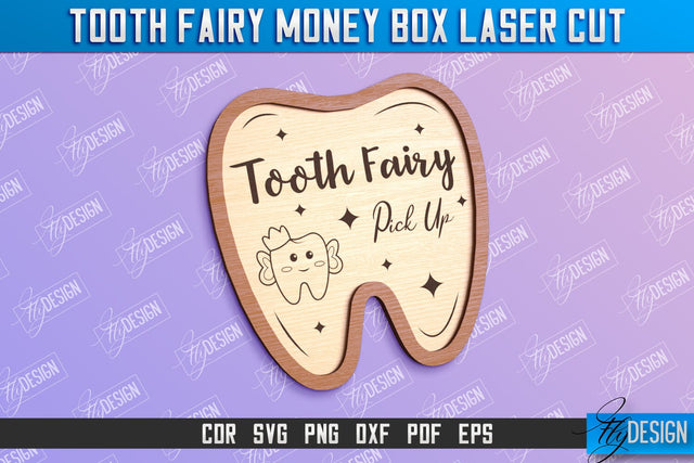 Tooth Fairy Money Box | Money Holder Laser Cut Design | Greeting Cards SVG Fly Design 