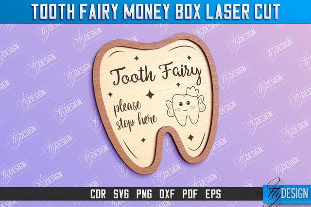 Tooth Fairy Money Box | Money Holder Laser Cut Design | Greeting Cards SVG Fly Design 