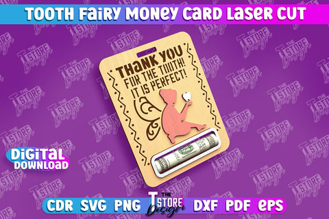 Tooth Fairy Money Card Bundle | Childs Greeting Cards | Money Holder | CNC File SVG The T Store Design 