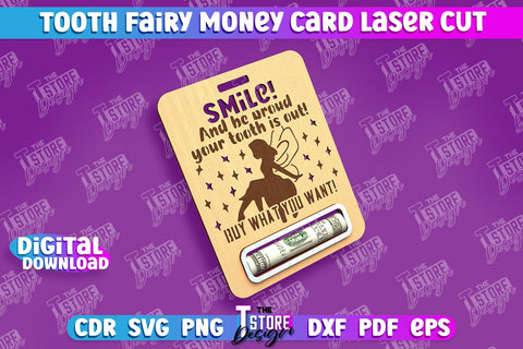 Tooth Fairy Money Card Bundle | Childs Greeting Cards | Money Holder | CNC File SVG The T Store Design 